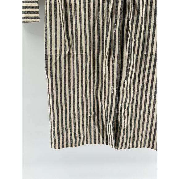 THE HE-RO GROUP Women's Vintage Black-Off White Striped Shirt Dress SZ 12 - Picture 7 of 12